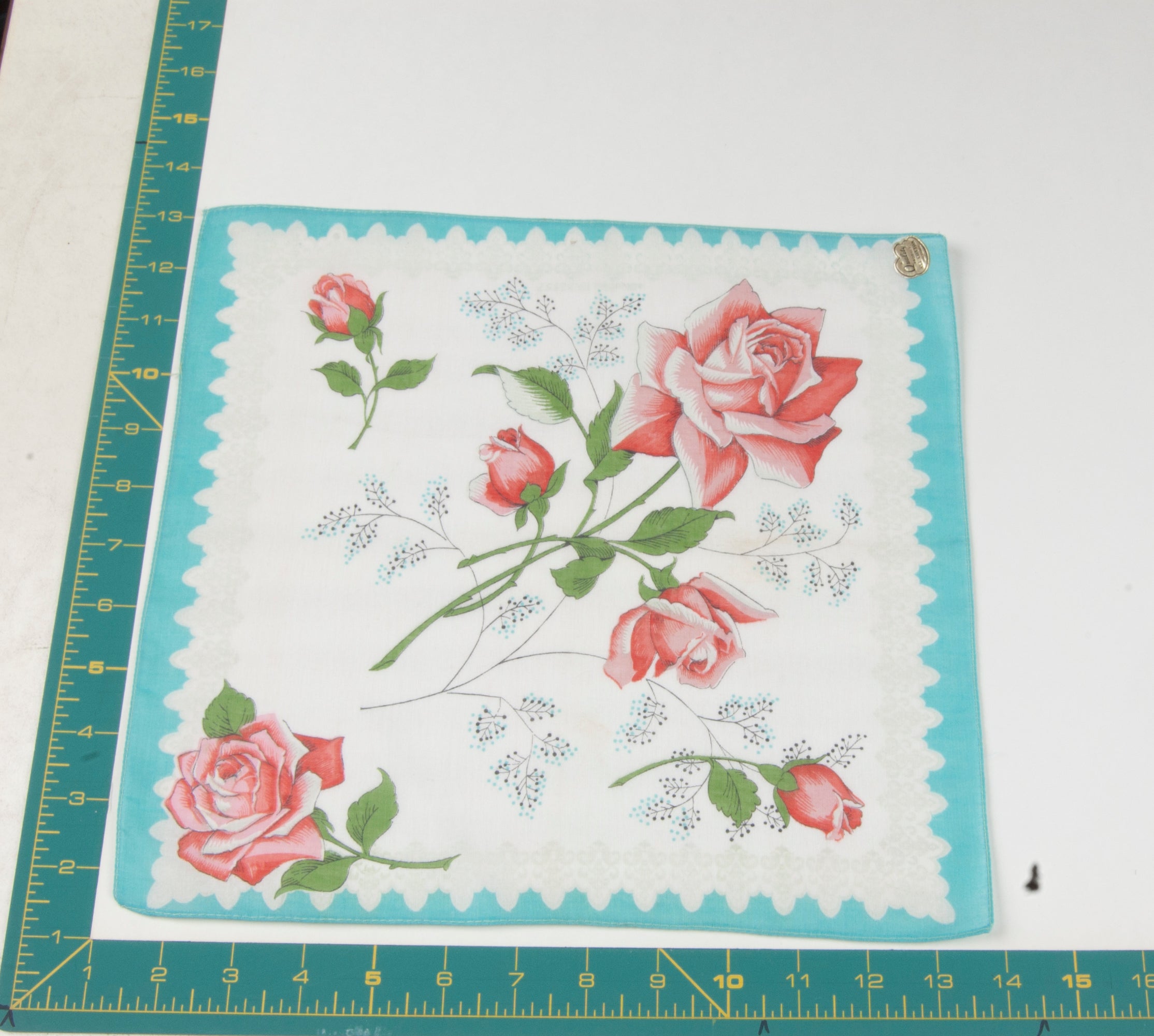 Floral vintage handkerchief - h0565