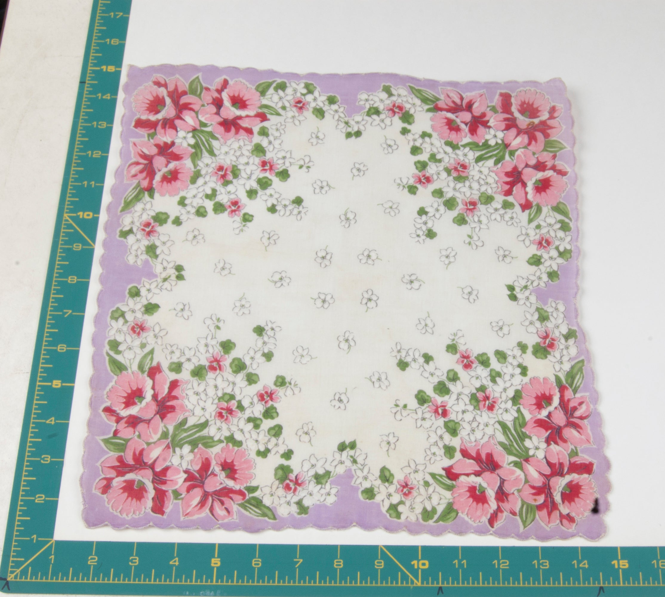 Floral vintage handkerchief - h0606
