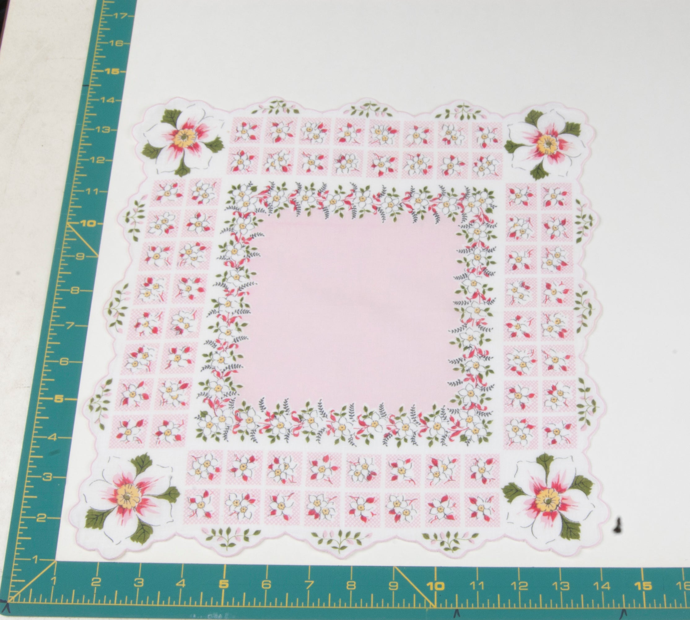 Floral vintage handkerchief - h0625