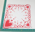 Heart/Valentines vintage handkerchief - h0005
