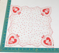 Heart/Valentines vintage handkerchief - h0038