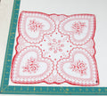 Heart/Valentines vintage handkerchief - h0079