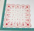 Heart/Valentines vintage handkerchief - h0104