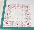 Heart/Valentines vintage handkerchief - h0107