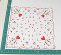 Heart/Valentines vintage handkerchief - h0114