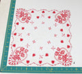 Heart/Valentines vintage handkerchief - h0139