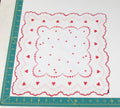 Heart/Valentines vintage handkerchief - h0142