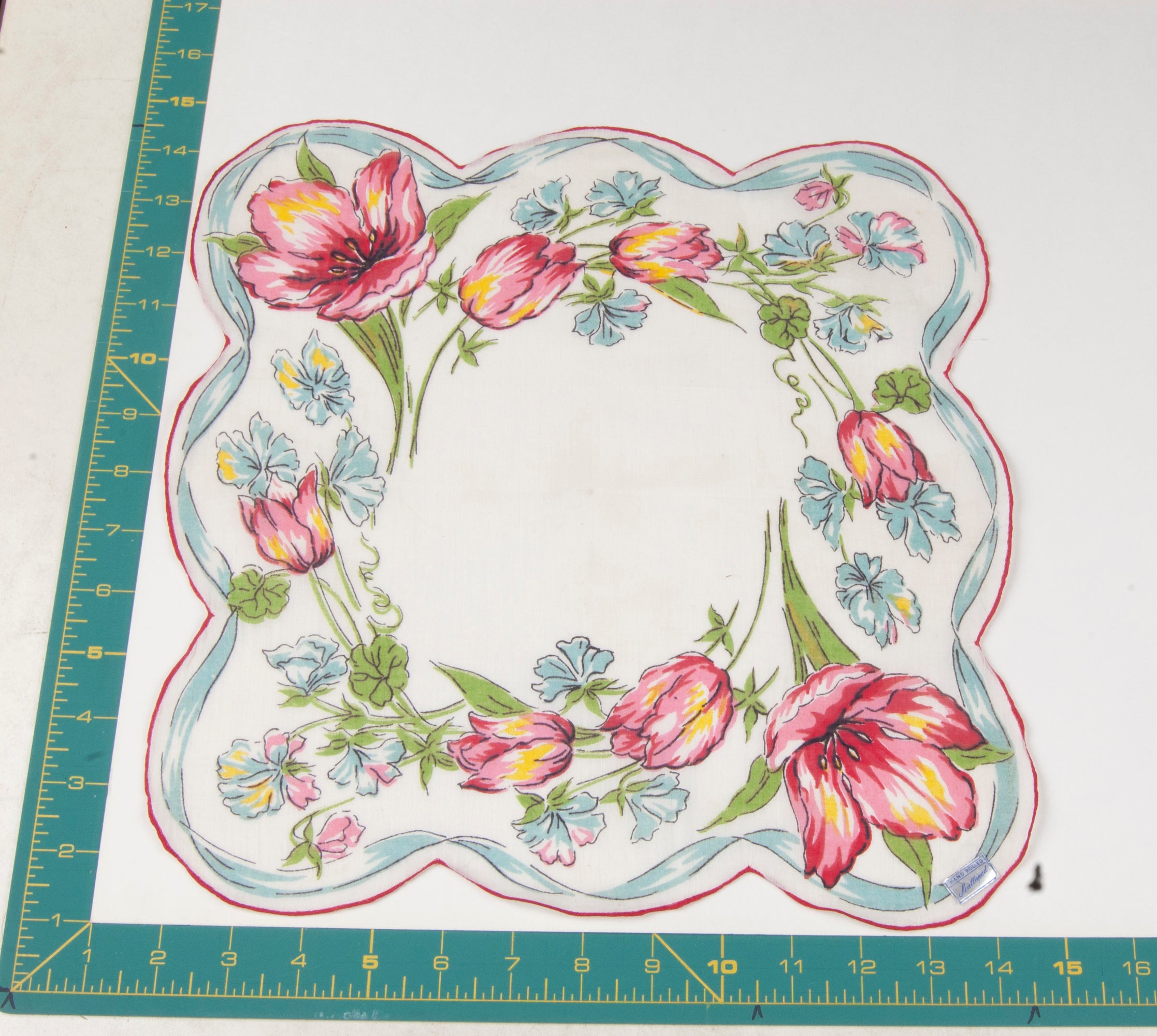 Floral vintage handkerchief - h0193