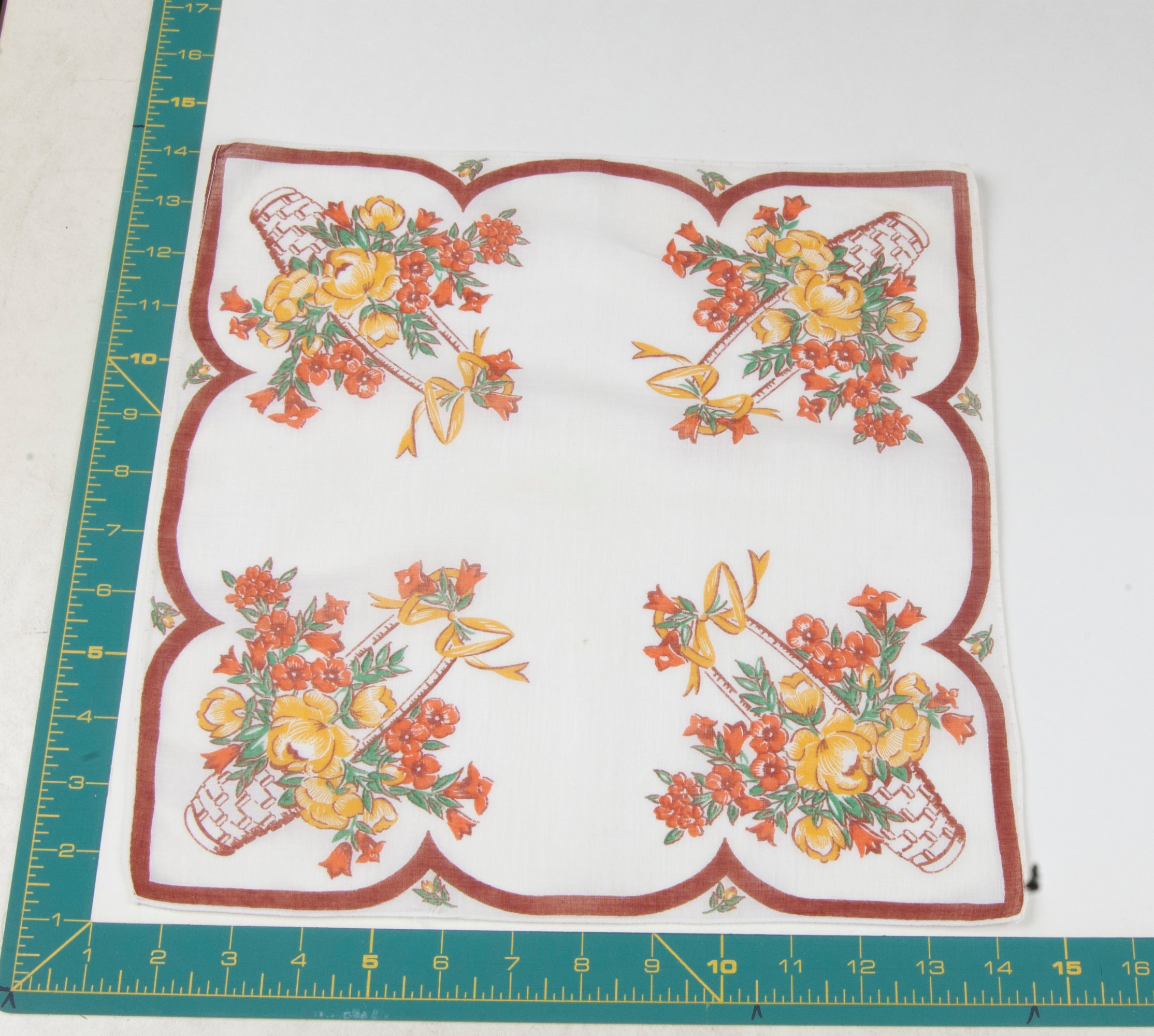 Floral vintage handkerchief - h0201