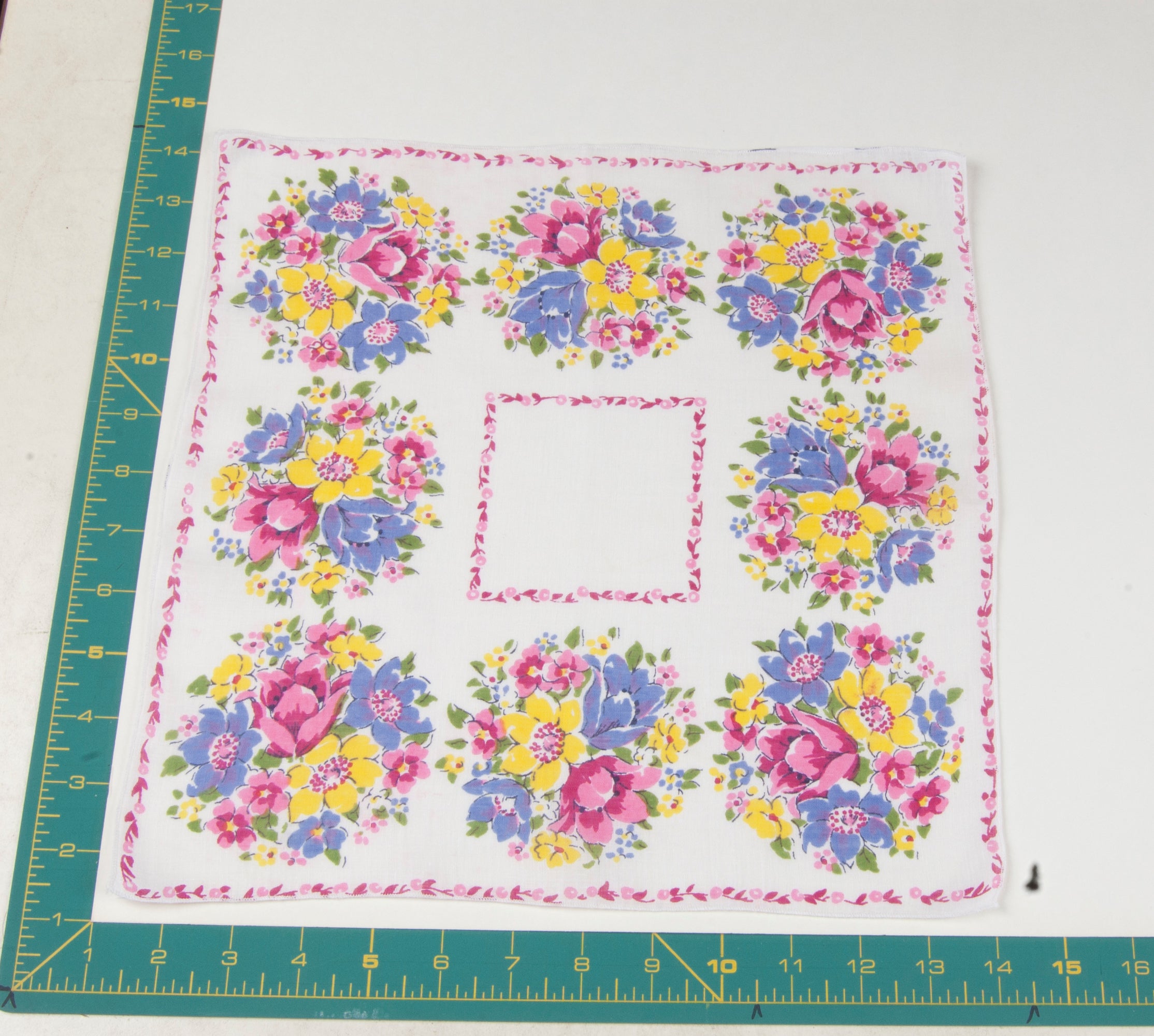 Floral vintage handkerchief - h0223