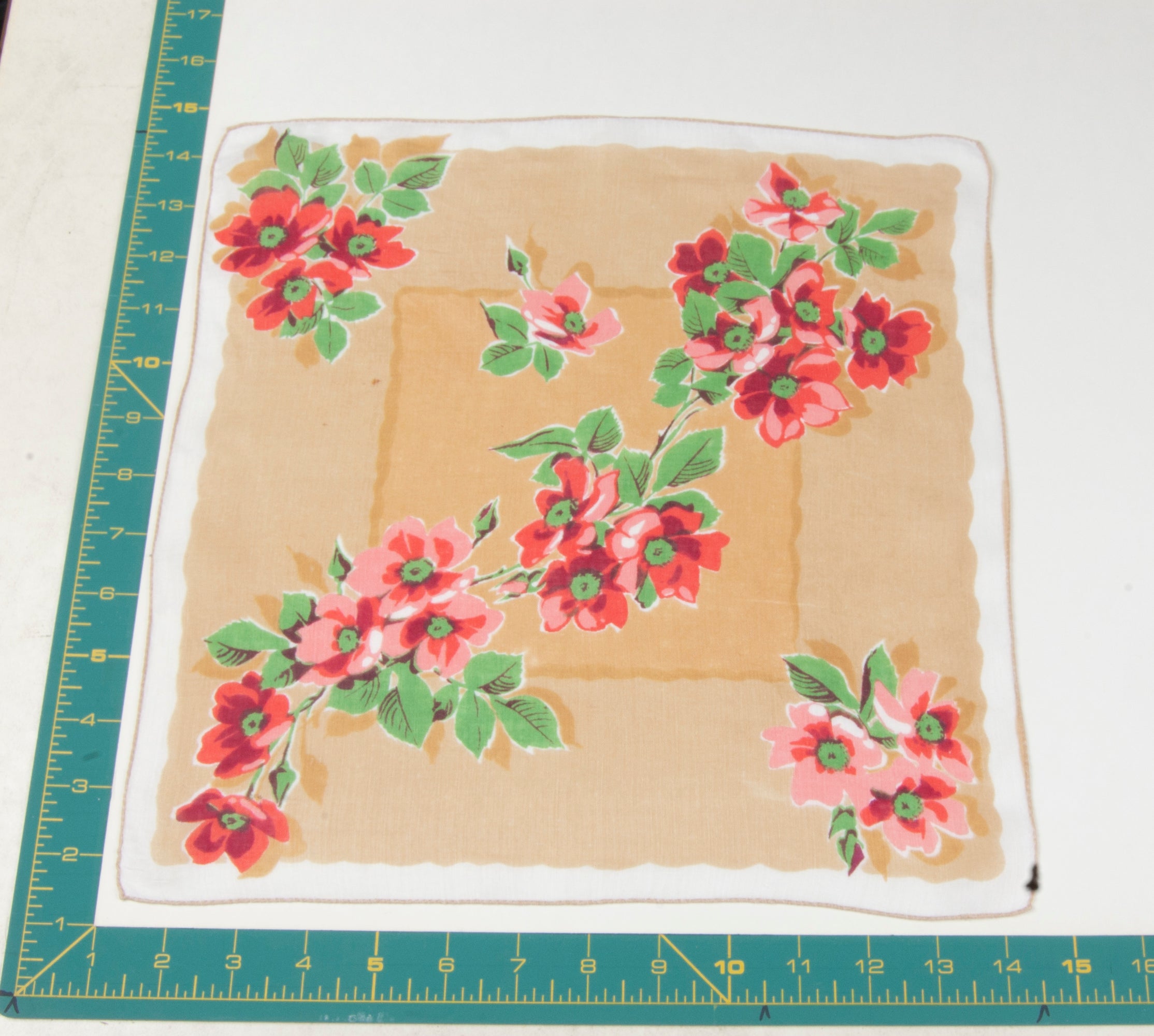 Floral vintage handkerchief - h0302