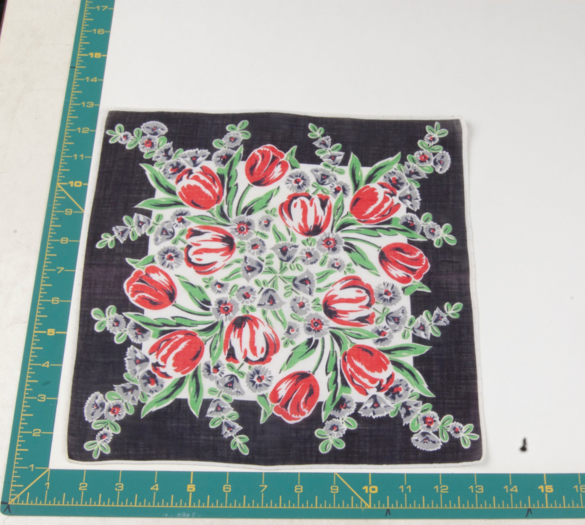 Floral vintage handkerchief - h0443