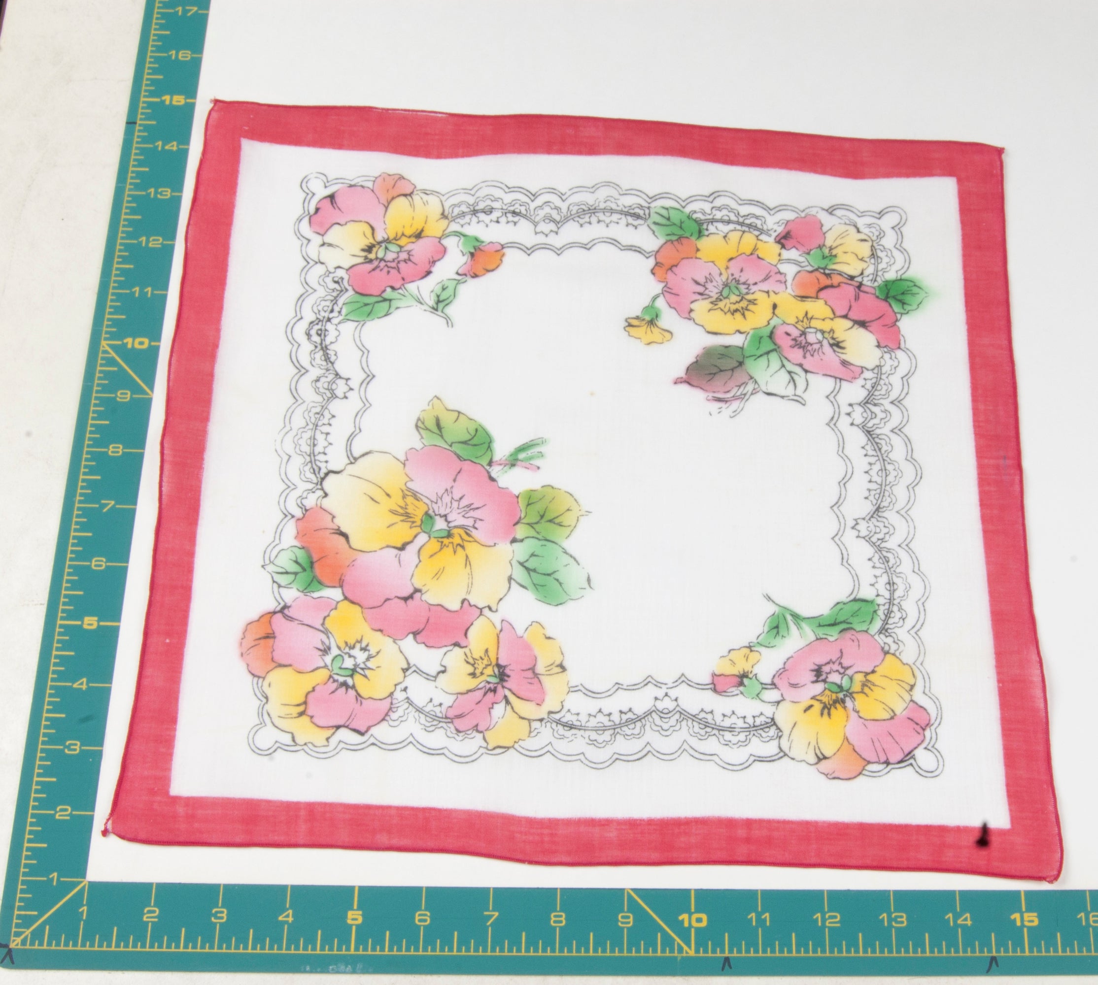 Floral vintage handkerchief - h0479