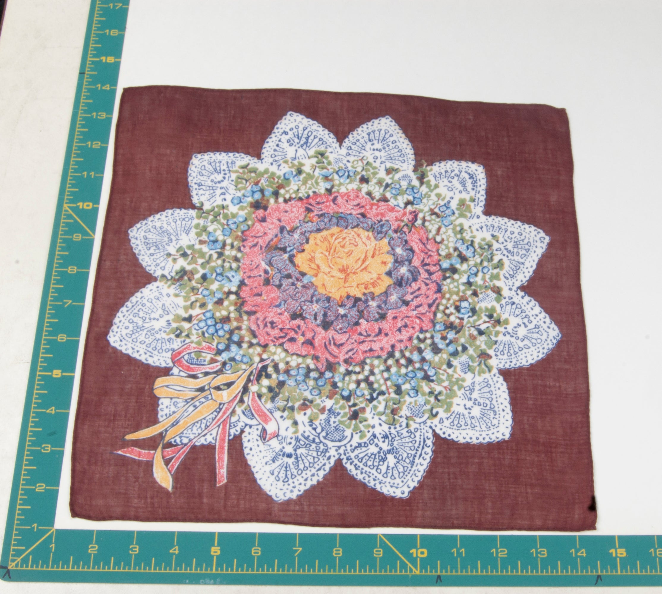 Floral vintage handkerchief - h0506