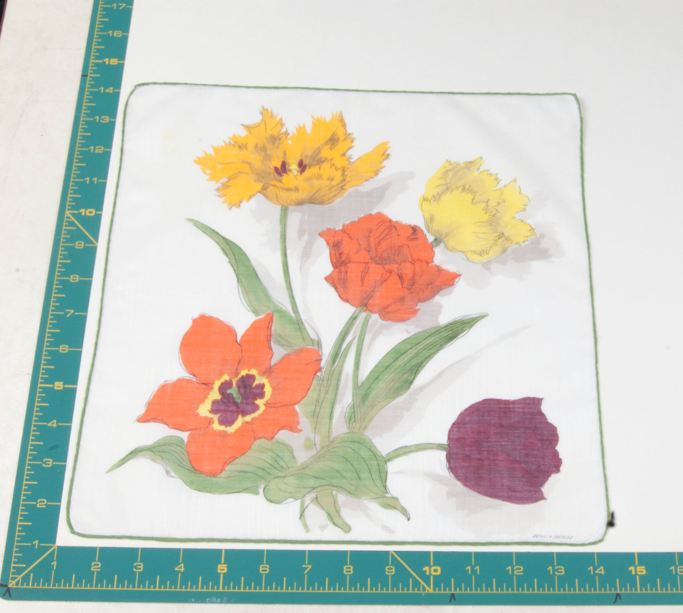 Floral vintage handkerchief - h0509